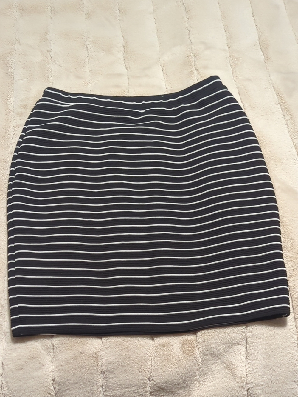 Lily Star Black and White Striped Pencil Skirt